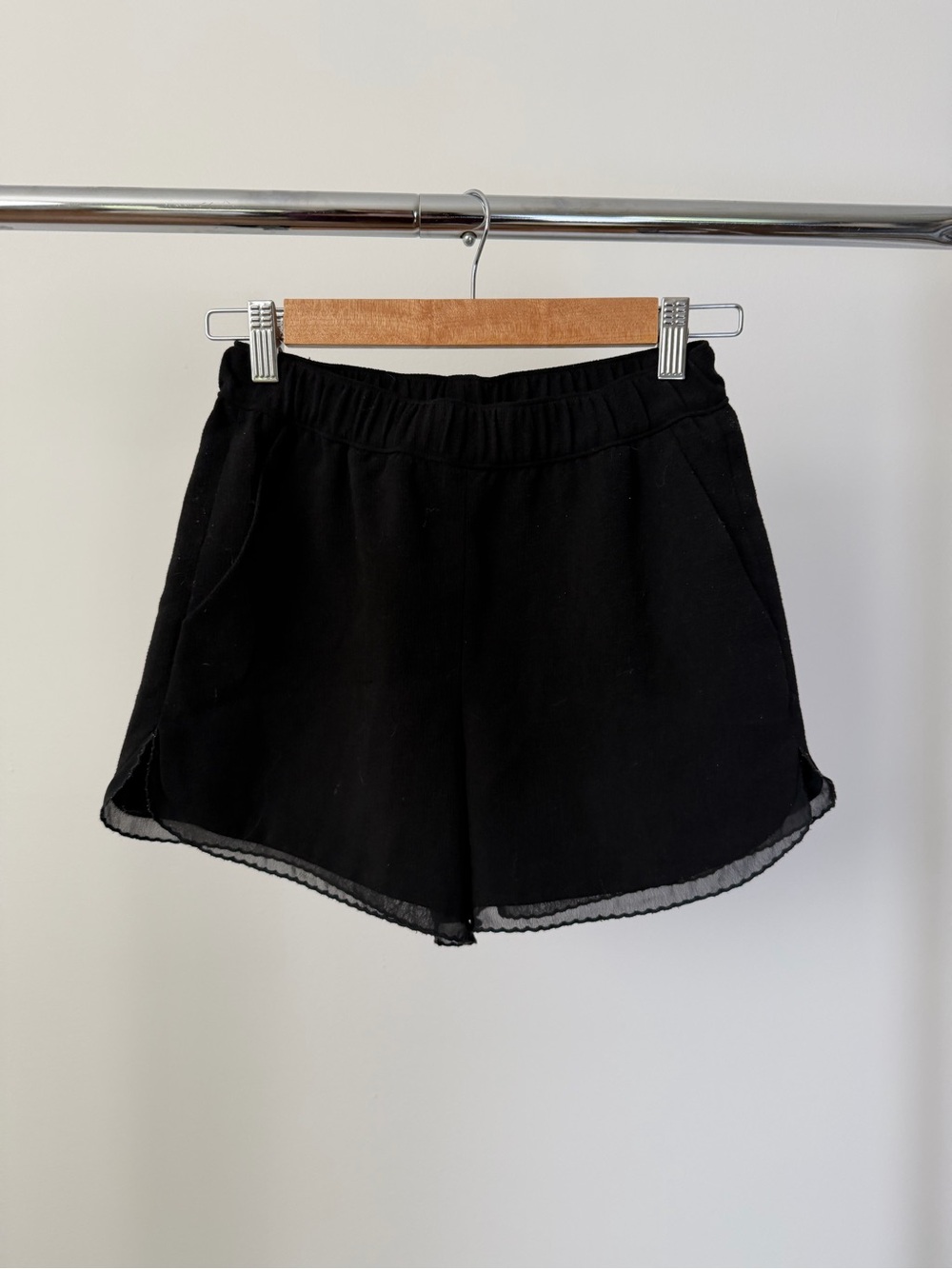 Club Monaco Black Elastic-Waist Athletic Shorts